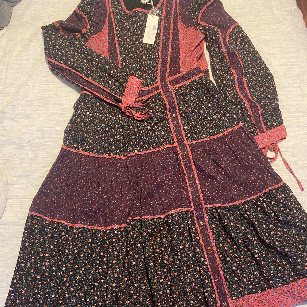 Porter knee length side button dress NWT